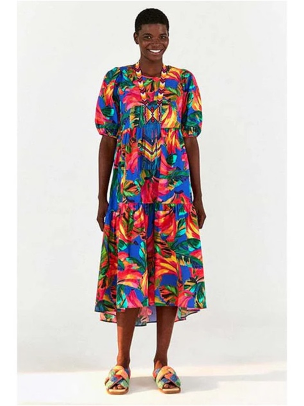 FARM Rio bananamix midi dress banana mix Medium
